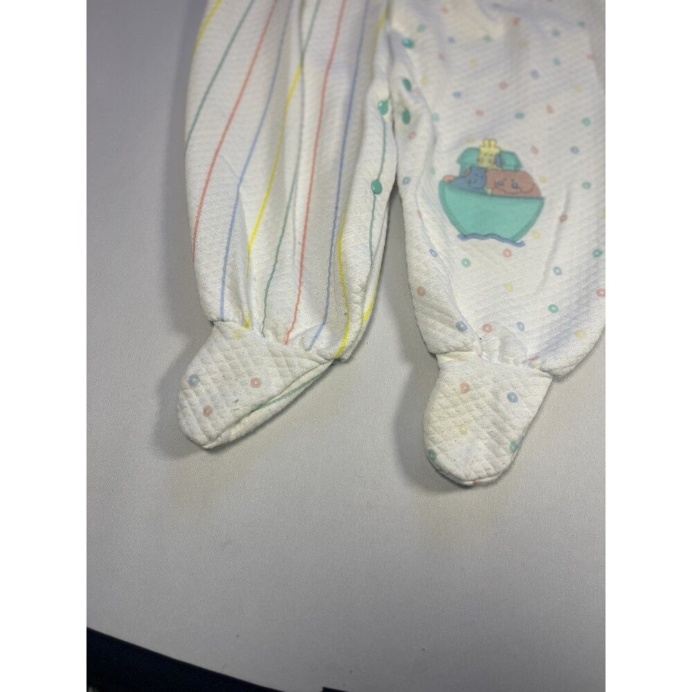 Vintage Carter’s Quilted Baby Sleeper One-Piece Pastel Stripe Footed - Picture 5 of 12